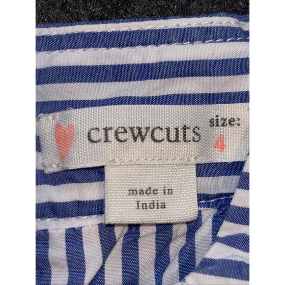 Crewcuts J. Crew Girls 4 Dress Ruffle Sleeve Striped Ric Rac Tiered EUC - Picture 3 of 7